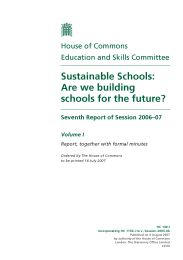Sustainable schools: are we building for the future? (HC 140-I of session 2006-07)