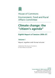 Climate change: the 'citizen's agenda' (HC 88-I of session 2006-07)
