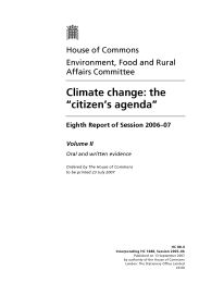 Climate change: the 'citizen's agenda' (HC 88-II of session 2006-07)