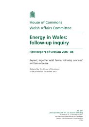 Energy in Wales - follow up enquiry (HC 177 of session 2007-08)