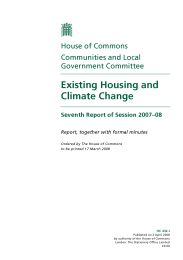 Existing housing and climate change (HC 432-I of session 2007-08)