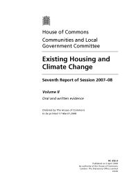Existing housing and climate change (HC 432-II of session 2007-08)