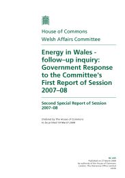 Energy in Wales - follow-up inquiry: Government response to the Committee's first report of session 2007-08 (HC 435 of session 2007-08)