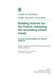 Building schools for the future - renewing the secondary school estate (HC 274 of session 2008-09)