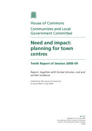 Need and impact: planning for town centres (HC 517 of session 2008-09)