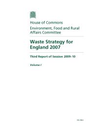 Waste strategy for England 2007 (HC 230-I of session 2009-10)
