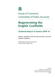 Regenerating the English coalfields (HC 247 of session 2009-10)