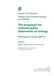Proposals for national policy statements on energy (HC 231-I of session 2009-10)
