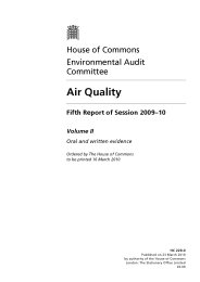 Air quality (HC 229-II of session 2009-10)