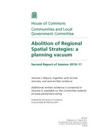 Abolition of regional spatial strategies: a planning vacuum (HC 517 of session 2010-11)