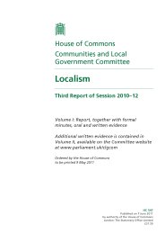 Localism (HC 547 of session 2010-12)