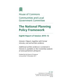 National planning policy framework (HC 1526 of session 2010-12). Volume I: report, together with formal minutes, oral and written evidence