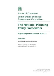 National planning policy framework. Volume II: additional written evidence