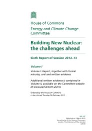 Building new nuclear: the challenges ahead (HC 117 of session 2012-13). Volume I - report, together with formal minutes, oral and written evidence