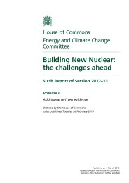 Building new nuclear: the challenges ahead (HC 117 of session 2012-13). Volume II - additional written evidence