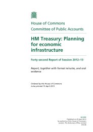 HM Treasury: planning for economic infrastructure (HC 872 of session 2012-13). Report, together with formal minutes, and oral evidence