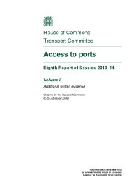 Access to ports (HC 266 of session 2013-14). Volume II - additional written evidence