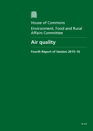 Air quality (HC 479 of session 2015-16). Report, together with formal minutes relating to the report