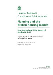 Planning and the broken housing market (HC 1744 of session 2017-19). Report, together with formal minutes relating to the report