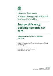 Energy efficiency: building towards net zero (HC 1730 of session 2017-19). Report, together with formal minutes relating to the report
