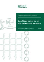 Retrofitting homes for net zero: Government response (HC 1260 of session 2024-2025)