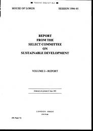 Report from the select committee on sustainable development