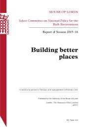 Building better places (HL Paper 100 of session 2015-16). Report