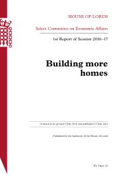 Building more homes (HL paper 20 of session 2016-17)