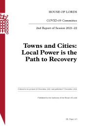 Towns and cities: local power is the path to recovery (HL Paper 115 of session 2021-22)