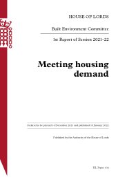 Meeting housing demand (HL 132 of session 2021-22)