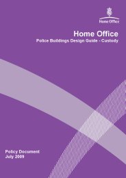 Police buildings design guide - custody. Policy document