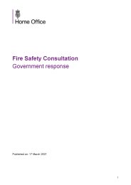 Fire safety consultation. Government response