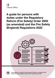 Guide for persons with duties under the Regulatory Reform (Fire Safety) Order 2005 (as amended) and the Fire Safety (England) Regulations 2022