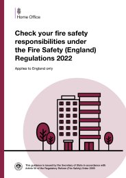 Check your fire safety responsibilities under the Fire Safety (England) Regulations 2022