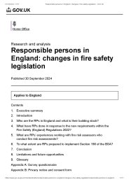 Responsible persons in England: changes in fire safety legislation