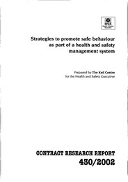 Strategies to promote safe behaviour as part of a health and safety ...