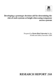 Developing a prototype decision aid for determining the risk of work systems at height when using temporary access systems