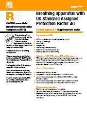 Breathing apparatus with UK Standard Assigned Protection Factor 40