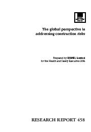 Global perspective in addressing construction risks