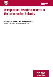 Occupational health standards in the construction industry