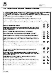 Site inspection - workplace transport checklist