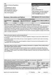 Control of Asbestos Regulations 2012 - impact assessment