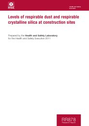Levels of respirable dust and respirable crystalline silica at construction sites