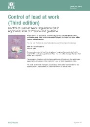 Control of lead at work. 3rd edition. Control of lead at work regulations 2002. Approved code of practice and guidance (ACOP)