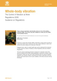 Whole-body vibration. The control of vibration at work regulations 2005 - guidance on regulations