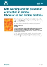 Safe working and the prevention of infection in clinical laboratories and similar facilities. 2nd edition