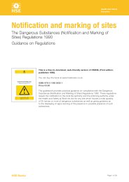 Notification and marking of sites. The Dangerous substances (notification and marking of sites) regulations 1990. Guidance on regulations