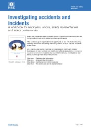 Investigating accidents and incidents. A workbook for employers, unions, safety representatives and safety professionals