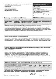 Impact assessment for the Acetylene Safety (England and Wales and Scotland) Regulations 2014