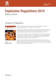 Explosives Regulations 2014. Safety provisions. Guidance on regulations